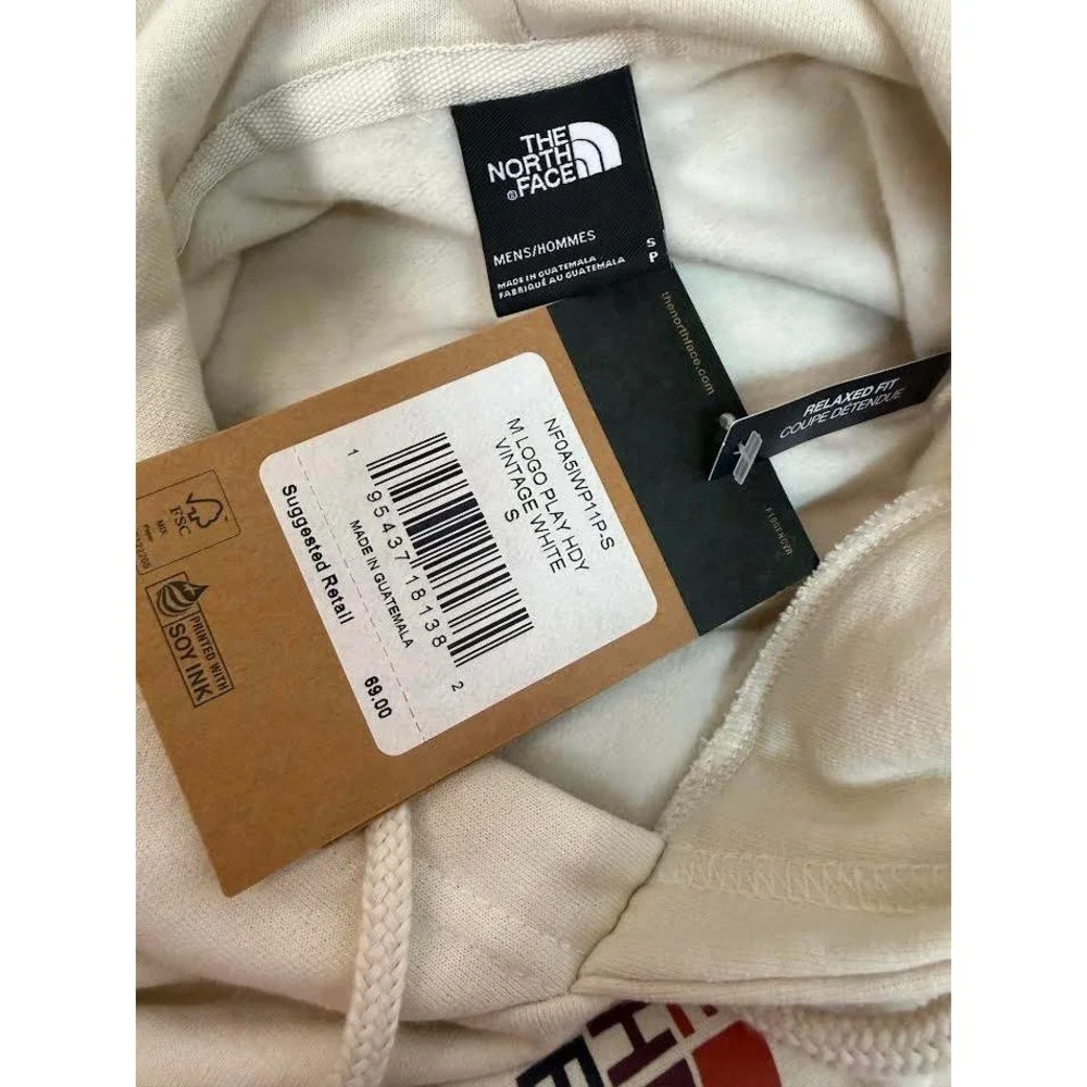 The North Face Mens Logo Play Hoodie Vintage White NF0A5IWP1P-S Small NEW